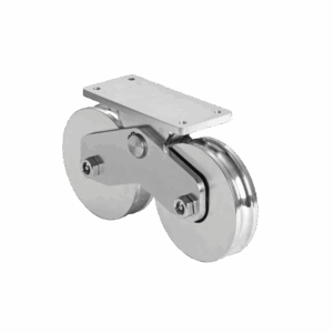 Rueda Doble de 12 cm / Capacidad Para Puertas de hasta 1200 kg / Canal Tipo "U"