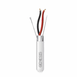 Bobina de 305 M de Cable 2 x 22 AWG BLINDADO / RISER / Color Blanco / Para Aplicaciones de Audio, Seguridad y Control