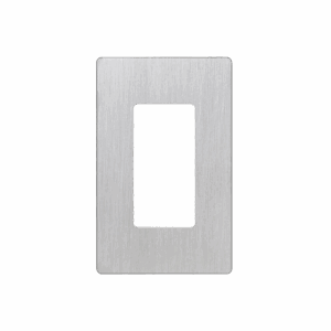 Placa de pared 1 espacio, diseño tipo metálico, para atenuador (dimmer), apagador ó control remoto inalámbrico LUTRON.