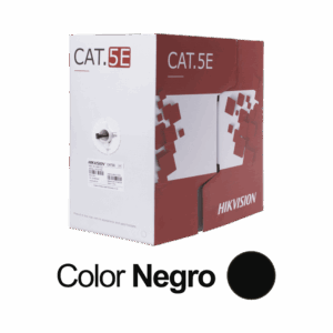 Bobina de Cable UTP 305 Mts / Cat 5E (24 AWG) / Color Negro / PE / Uso en Exterior / 100% Cobre / Aplicaciones de CCTV, Redes de Datos y Enlaces Inalámbricos