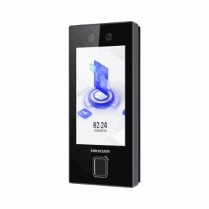 Terminal Facial Min Moe con LECTOR DE HUELLAS y Tarjetas MIFARE / 3000 Rostros / 3000 Huellas / Pantalla 4.5" / Administrable en la Nube con Hik-Connect Teams  / Exterior IP65  / PoE / WiFi / HIK-IA
