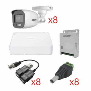KIT TurboHD con Audio 1080p / DVR 8 Canales 1080p lite / 8 Cámaras Bala (exterior 2.8 mm) / Transceptores / Conectores / Fuente de Poder / AUDIO POR COAXITRON