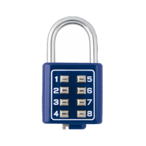 Candado Digital de Combinación M35 / No Requiere Llave / Combinación única integrada por 4 dígitos / Color Azul.