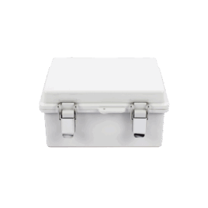 Gabinete de Plástico ABS, Uso en Intemperie IP66 (170 x 220 x 110 mm) Cierre por broche Inoxidable y Permite Cerrado con Candado y Llave (Perno 5mm) No Incluido