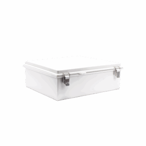 Gabinete de Plástico ABS, Uso en Intemperie IP66 (350 x 460 x 160 mm) Cierre por Broche Inoxidable y Permite Cerrado con Candado y Llave (Perno 5mm) No Incluido