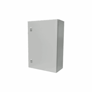 Gabinete de Acero IP66 Uso en Intemperie (500 x 700 x 250 mm) con Placa Trasera Interior Metálica y Compuerta Inferior Atornillable (Incluye Chapa y Llave T).