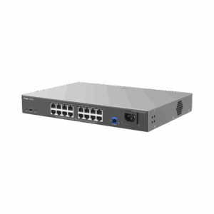 e-Lighten ONU / Switch PoE+ Hibrido, Capa 2 con un Puerto PON 1G SC/UPC y 16 Puertos Ethernet PoE+ 1G hasta 240 Watts y 100 Clientes