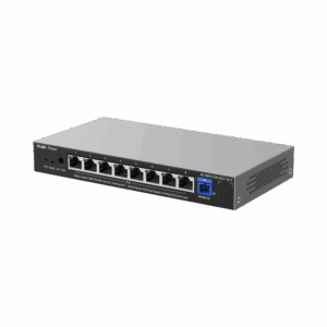 e-Lighten ONU / Switch PoE+ Hibrido, Capa 2 con un Puerto PON 1G SC/UPC y 8 Puertos Ethernet PoE+ 1G hasta 120 Watts y 100 Clientes