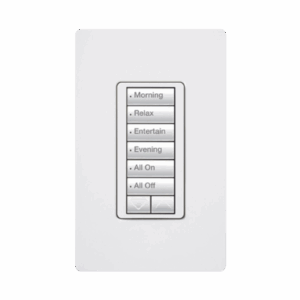 (RadioRA2) Teclado Seetouch Hibrido 6 botones, 2 botones subir/bajar, programe escenas diferentes en cada botón,puede instalarse en un interruptor de luz.