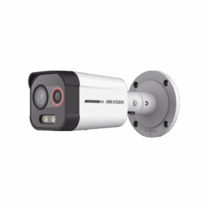 Bala IP Dual / Térmica 1.3 mm (96 x 72) / Óptico 4 mm (4 Megapixel) / Detección de Excepciones de Temperatura 30 mts /30 mts Luz Blanca / Exterior IP67 / PoE / Sirena y Luz Intermitente Integrada / Micro SD / ColorVu y ACUSENSE
