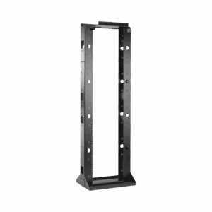 Rack de 2 Postes Sísmico, Estándar de 19 in, Rieles Numerados y Roscados #12-24, Fabricado en Acero, 45 Unidades de Rack, Color Negro