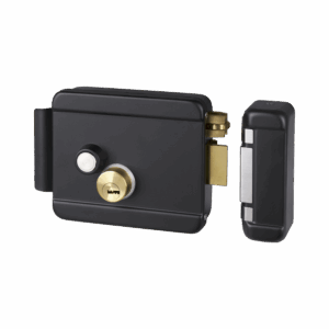 Cerradura Eléctrica con Botón de Salida / Incluye Llave  / Exterior / Derecha / Color Negro