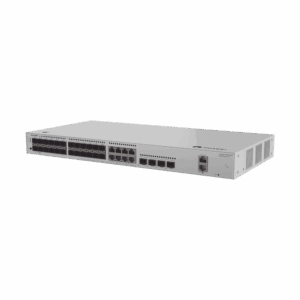 Switch de Distribución/Core Gigabit Administrable  Capa 3 / 24 puertos 1GE SFP ( Combo con 8 Puertos 10/100/1000 Mbps) / 4 Puertos 10GE SFP+ Uplink / ERPS / Rutas Estáticas / iStack / Administración Nube Gratis