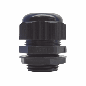 Conector Plástico Negro Tipo Glándula para Rosca NPT 1"