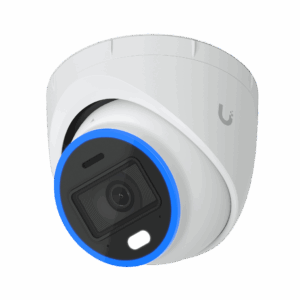 Cámara UniFi Protect Turret AI blanca / 4K(8MP) / Ángulo ultra-ancho 109.9 / Visión Nocturna IR 40 m / AI Avanzado: Reconocimiento de Rostros y Matrículas / LED para color en la noche / Micrófono 2 vías / ranura M
